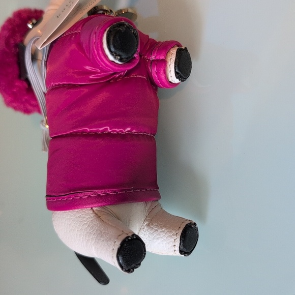 Kate Spade Claude Pink Festive Dachshund Dog Bag Charm Key Chain NWT - Picture 5 of 9